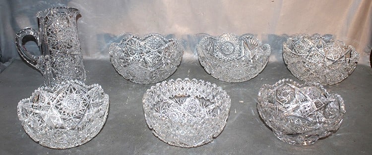 7 Pieces of American Brilliant Cut Glass (1 of 5)