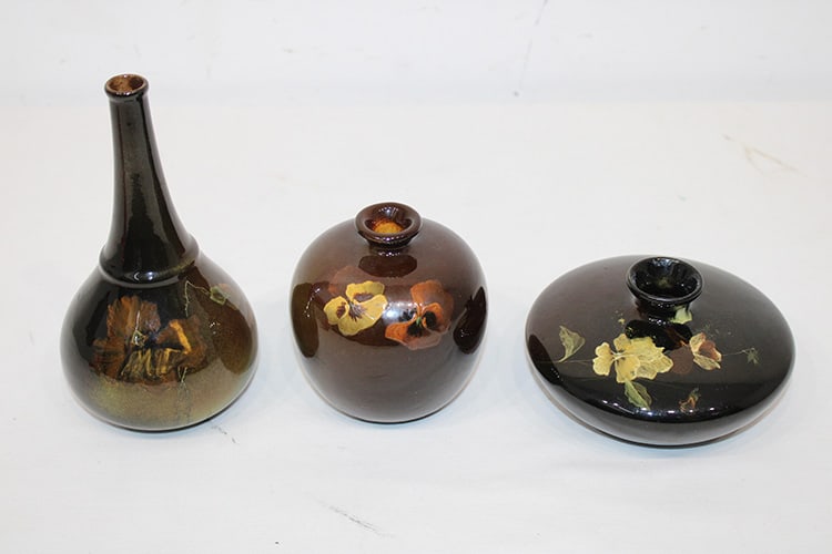 3 Art Pottery Vases 1 signed Louwelsa Weller (1 of 9)