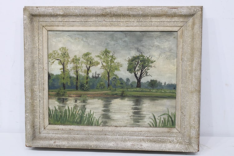 Early Impressionist Painting of a River/ Woodland Scene (1 of 5)
