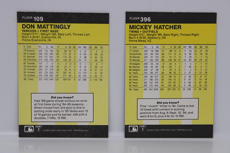 1986 Fleer Baseball Cards - 3