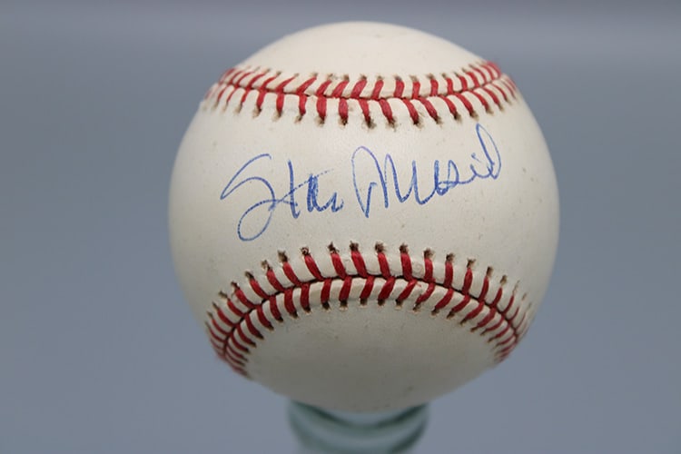 Stan Musial Signed Baseball: Stan Musial signed baseball from a Schenectady collector's estate.
