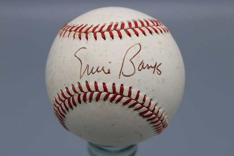 Ernie Banks Signed Baseball: Ernie Banks signed baseball from a Schenectady collector's estate.