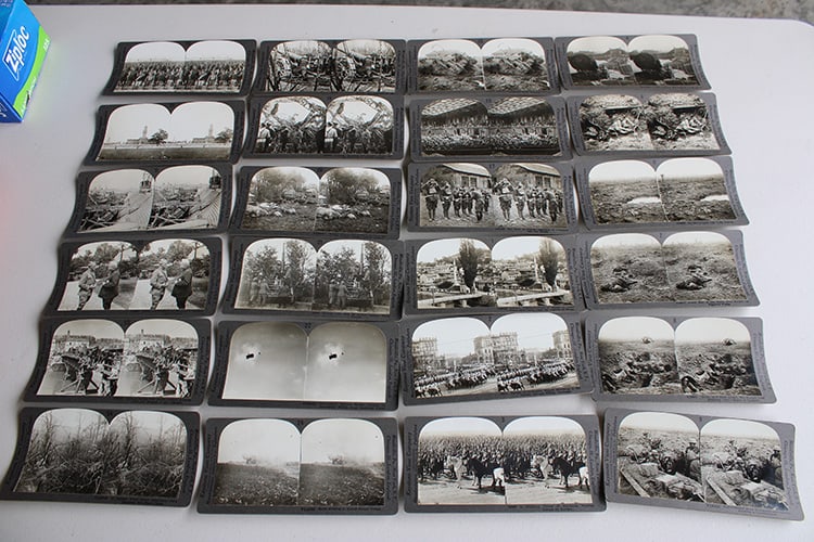 Collection of 48 Original WW1 Steroptican Cards (1 of 12)