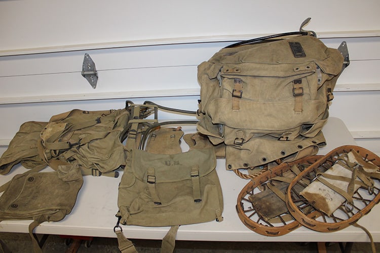 Group of WW2 Backpacks, Snow shoes, bags, ect. (1 of 6)