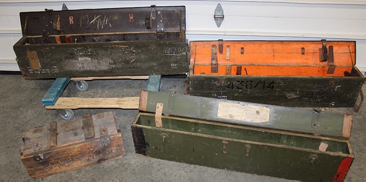Military Wood Boxes, Including Ammo & Possibly Machine Gun (1 of 10)
