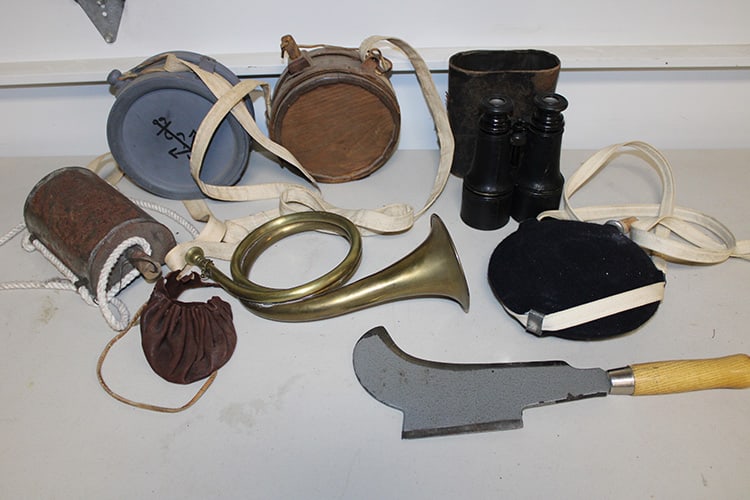 Group of Misc. Items Including Canteen, Horn, Binoculars (1 of 5)
