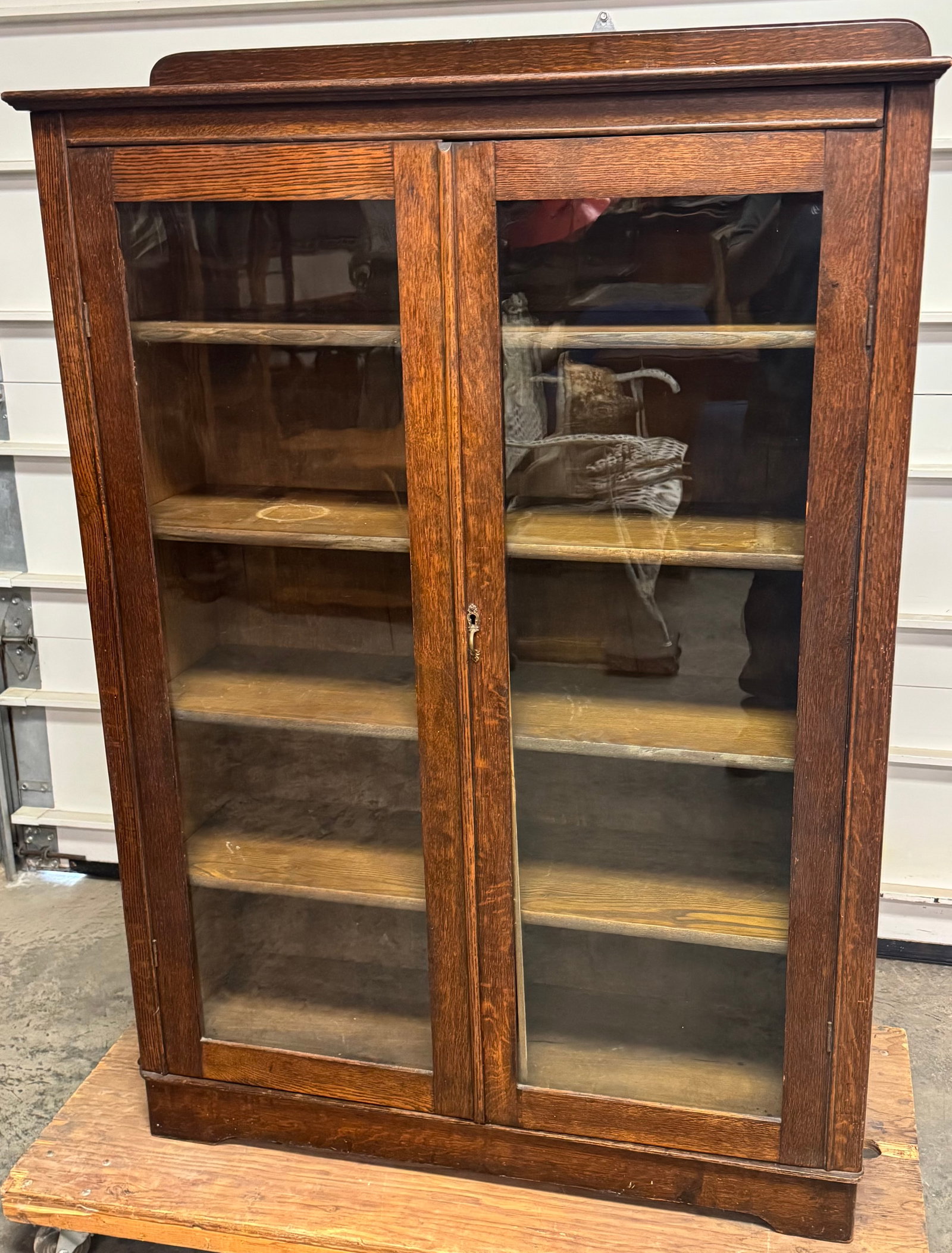 Oak Larkin two door bookcase (1 of 4)
