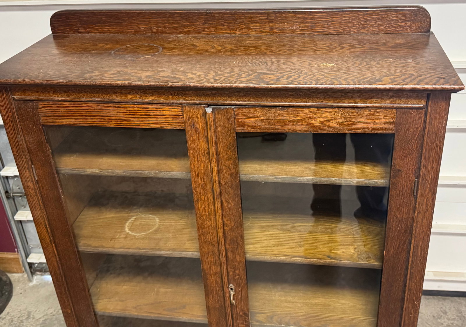 Oak Larkin two door bookcase - 2