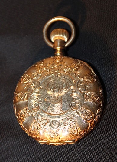 Exceptional 14K Gold Elgin Pocket Watch With Stag Head 35 Dwt (1 of 9)