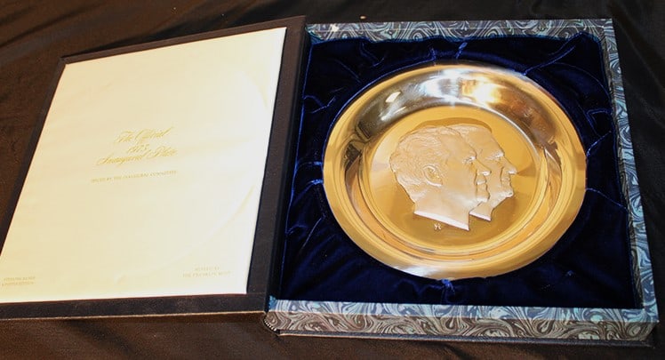 1973 Sterling Silver Nixon/Agnew Inaugural Plate 11.9 Ozt (1 of 9)