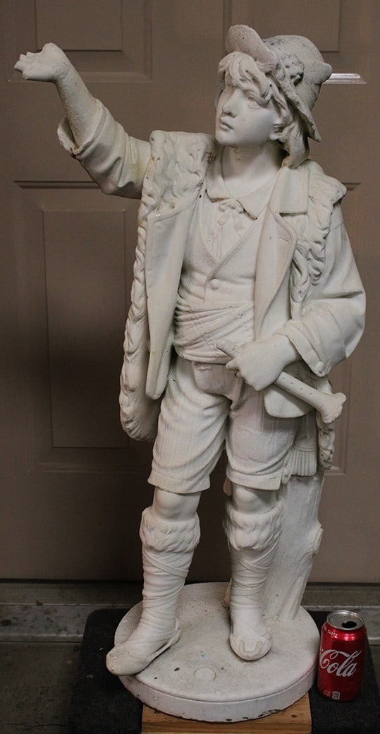 19th Century 38" Marble Sculpture "The Shepard Boy" (1 of 8)