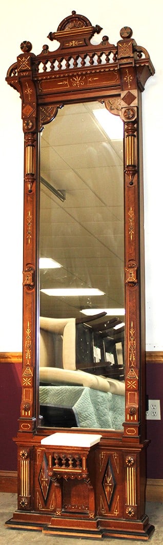 Stunning 9' Renaissance Marble Top Pier Mirror (1 of 7)