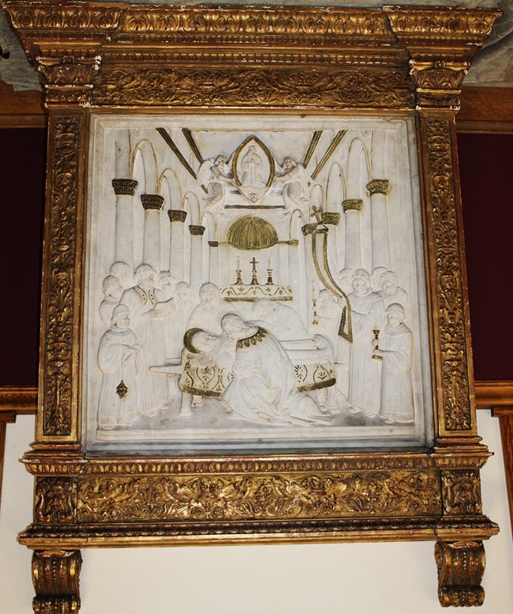 Large 18th or 19th Century Hand Carved Marble Plaque in a Fancy Gilt Frame (1 of 14)