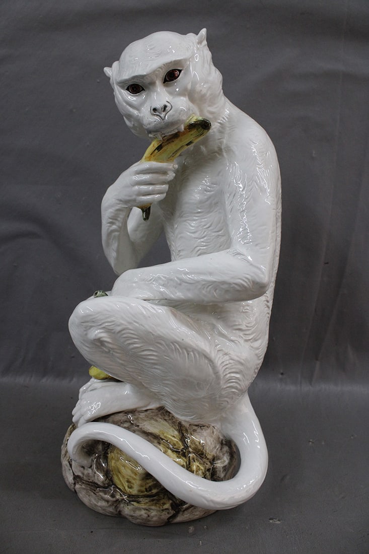 18" Italian Porcelain Monkey in High Glaze (1 of 5)