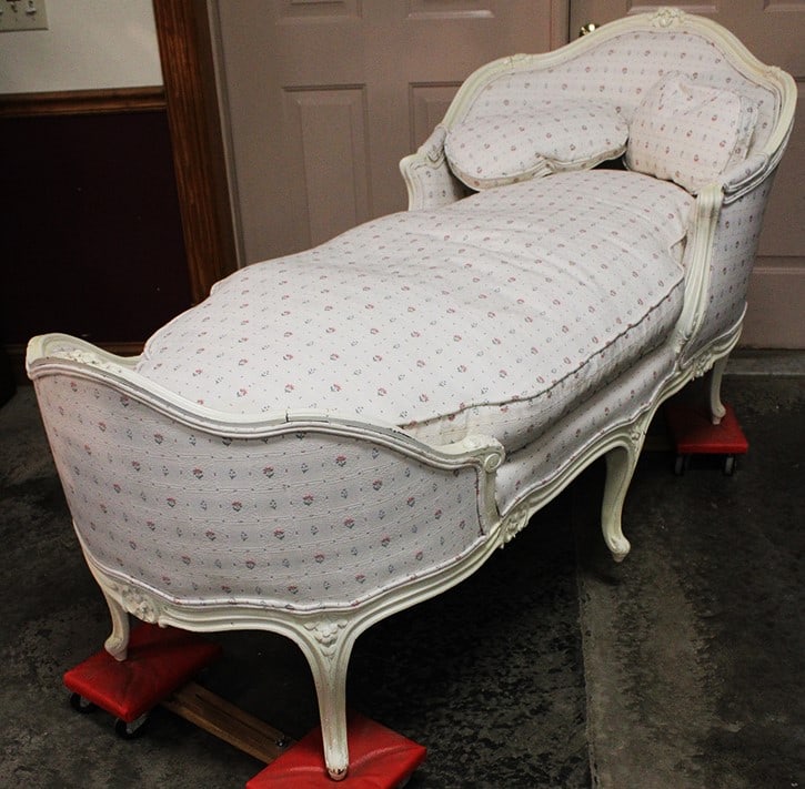 French Louis XV Style Chaise Lounge in White (1 of 6)