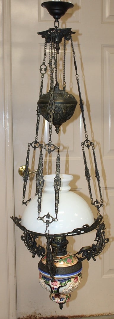 Victorian Counterweight Pull Down Parlor Lamp (1 of 6)