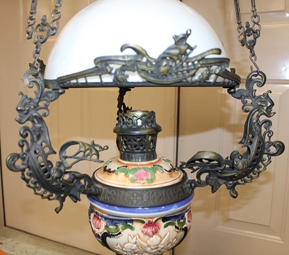Victorian Counterweight Pull Down Parlor Lamp - 4