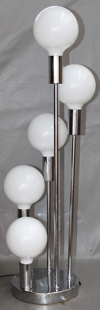 Mid-Century Robert Sonneman Style Chrome Waterfall 5 Globe Lamp (1 of 4)