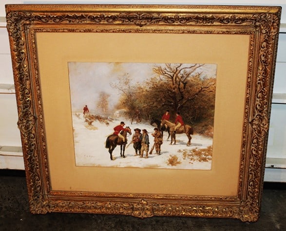 Well Done Watercolor of a Hunting Scene Signed Paul De Katow 1834-1887 (1 of 8)