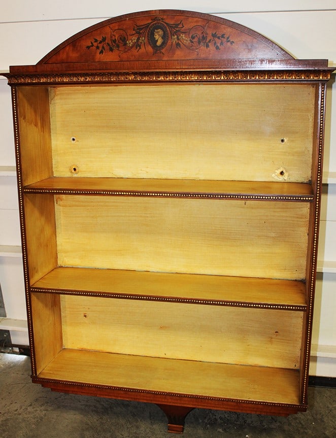 Satin Wood Classical Hanging Open Curio (1 of 4)