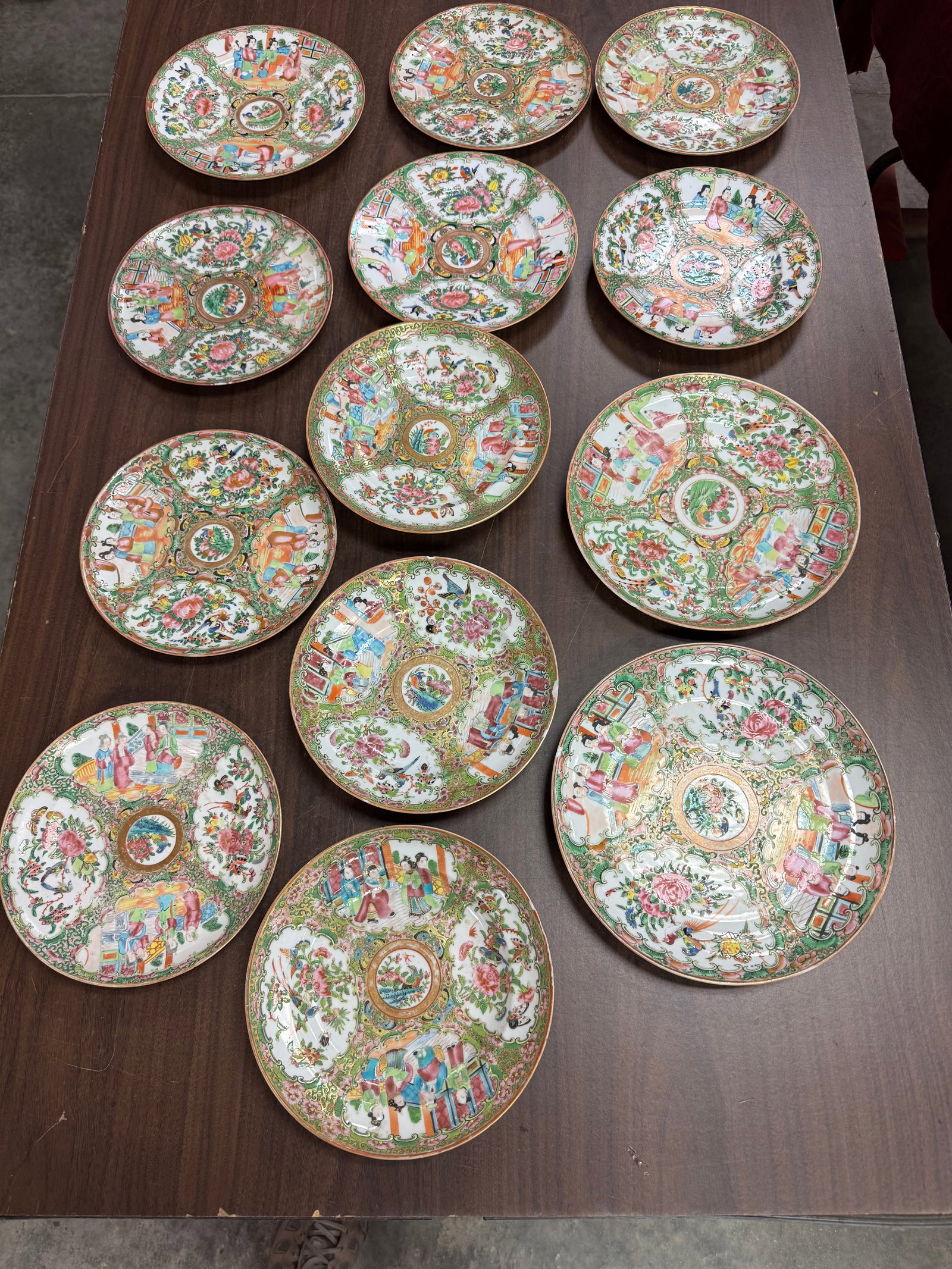 13 Antique Rose Medallion Plates and Bowls (1 of 3)
