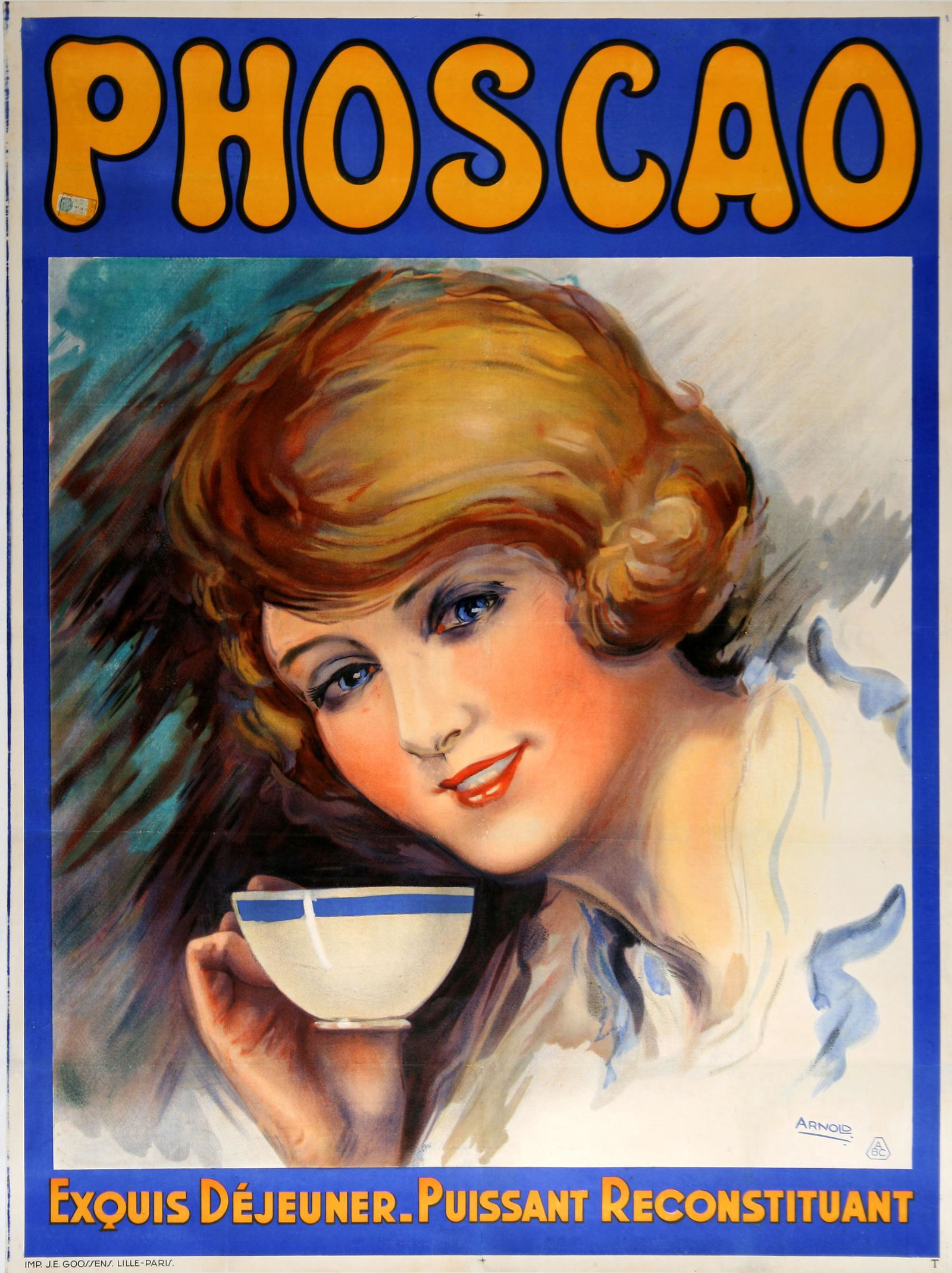 French Original Vintage Poster for Phascao c1935 - Woman Drinking (1 of 1)