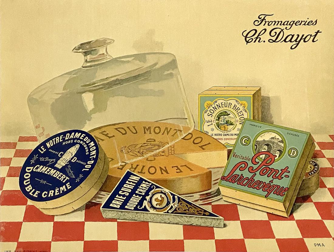 Original Vintage Fromageries Ch. Dayot Camembert Poster by PMA c1930 (1 of 1)