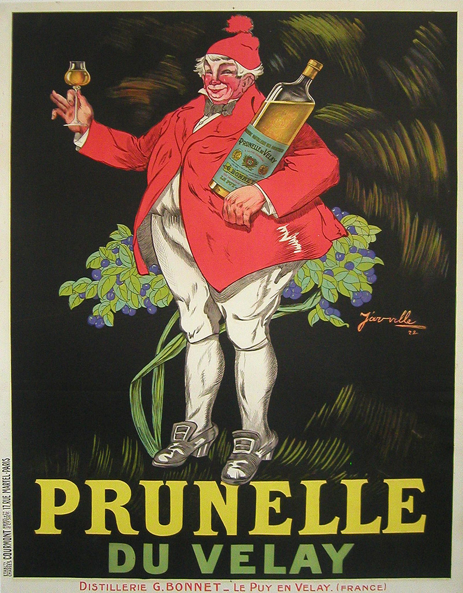 Prunelle du Velay Original Vintage French Liquor Poster 1922 by Jarville (1 of 1)