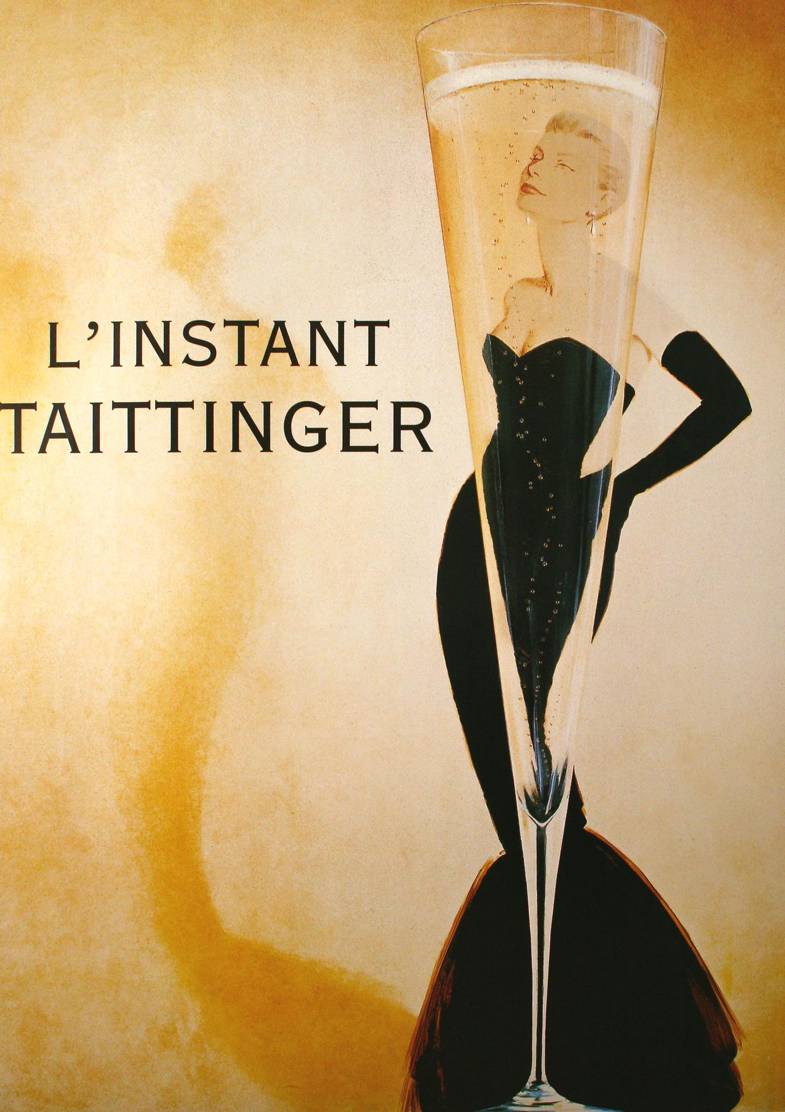 Taittinger Champagne Poster - Large Size Catherine Deneuve c1980 (1 of 1)