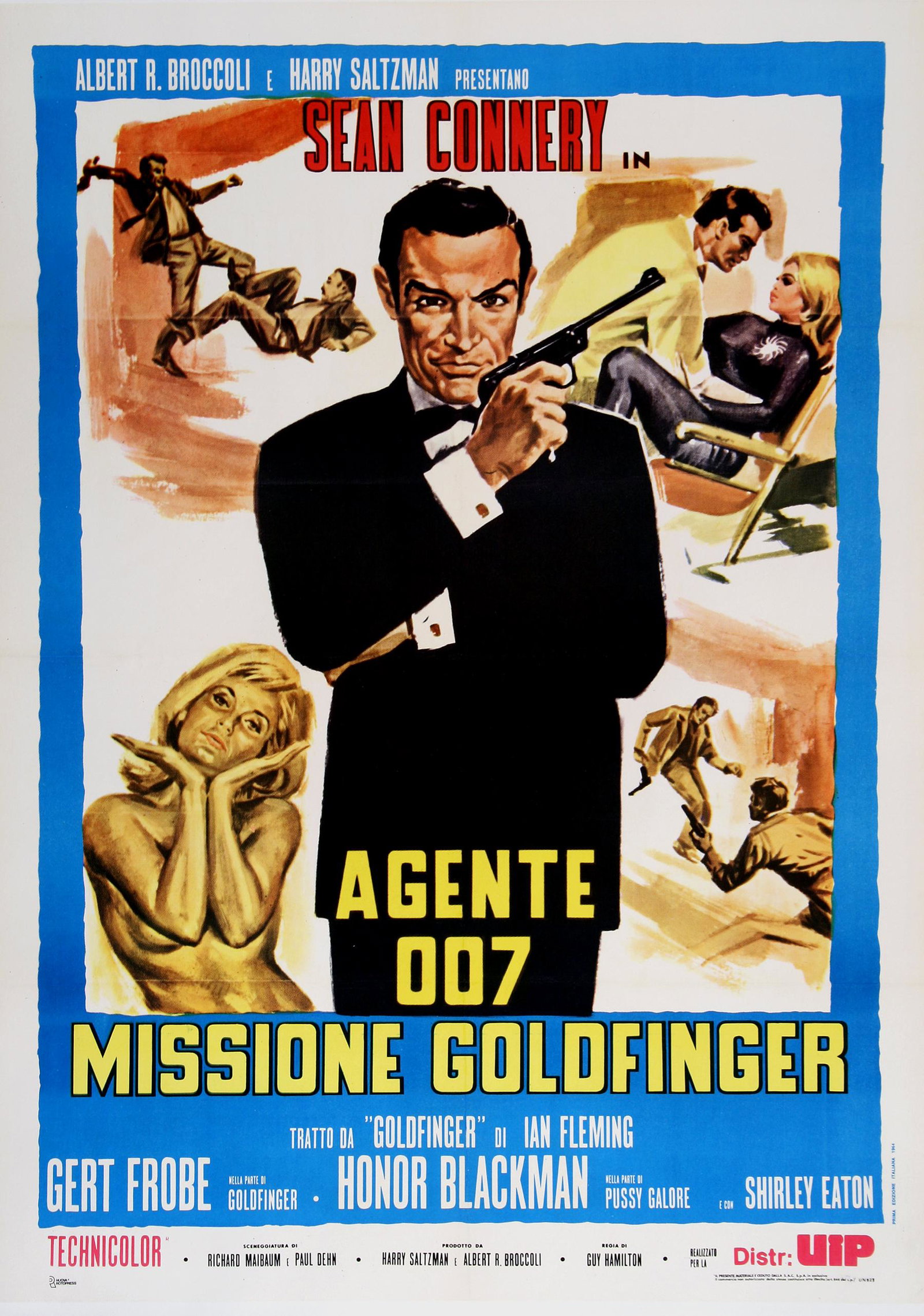 Italian James Bond Vintage Movie Poster c1975 - Missione Goldfinger with Sean Connery as 007 (1 of 1)
