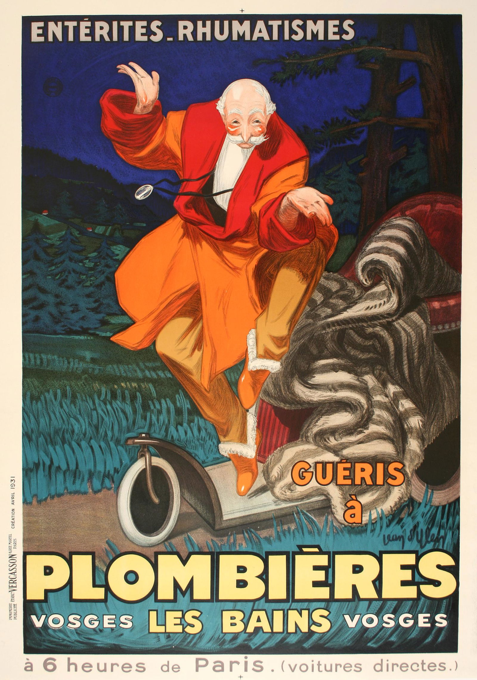 Plombieres Les Bain 1931 Original French Poster by Jean D'Ylen (1 of 1)