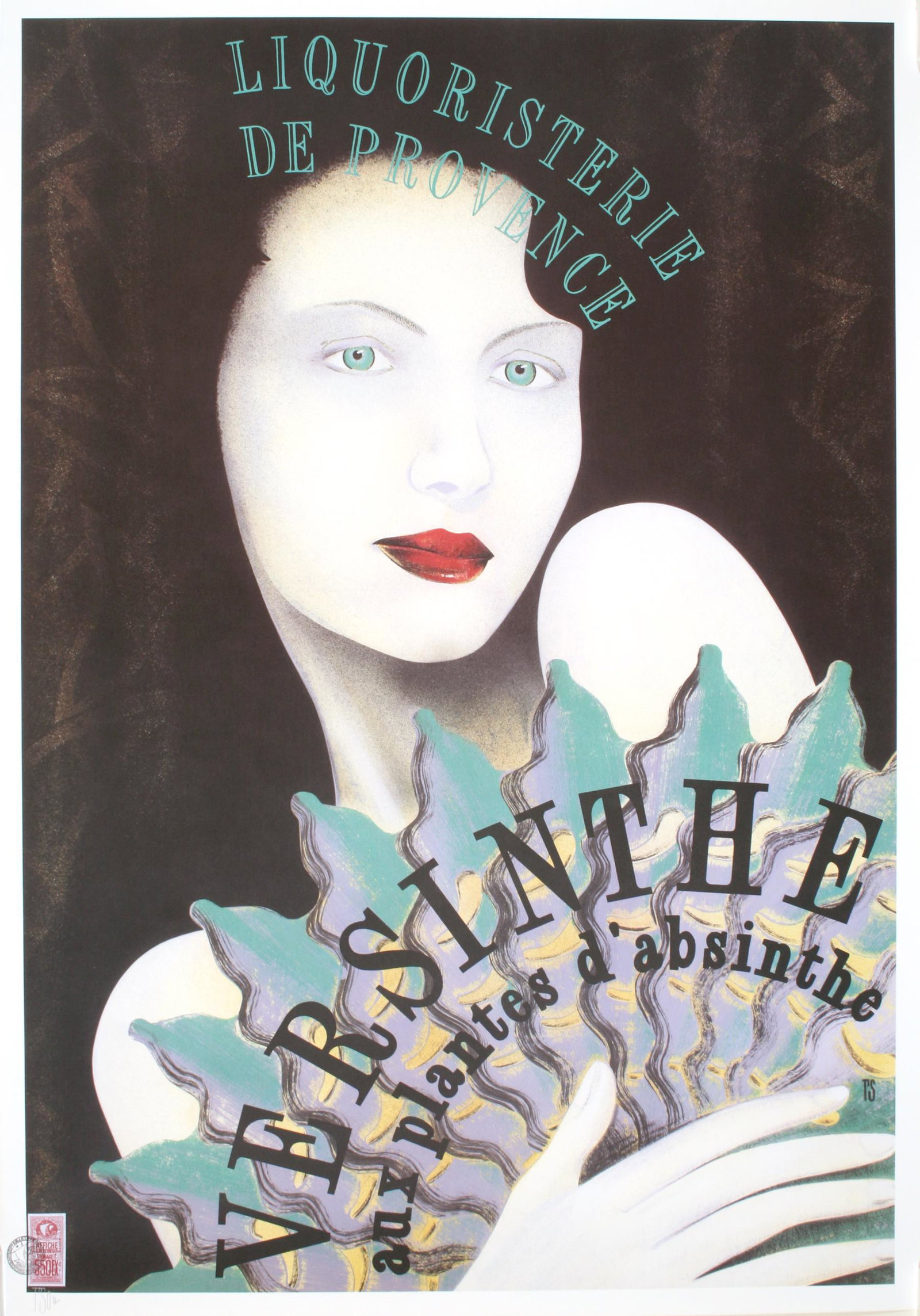 Original Versinthe Poster for Absinthe by Philippe Sommer 2000 Hand Signed: Versinthe is a French liquor poster created by the Philippe Sommer in 2000. The drink is a brand of Absinthe, made from two varieties of artimisia softened by infusions from twenty different plants an