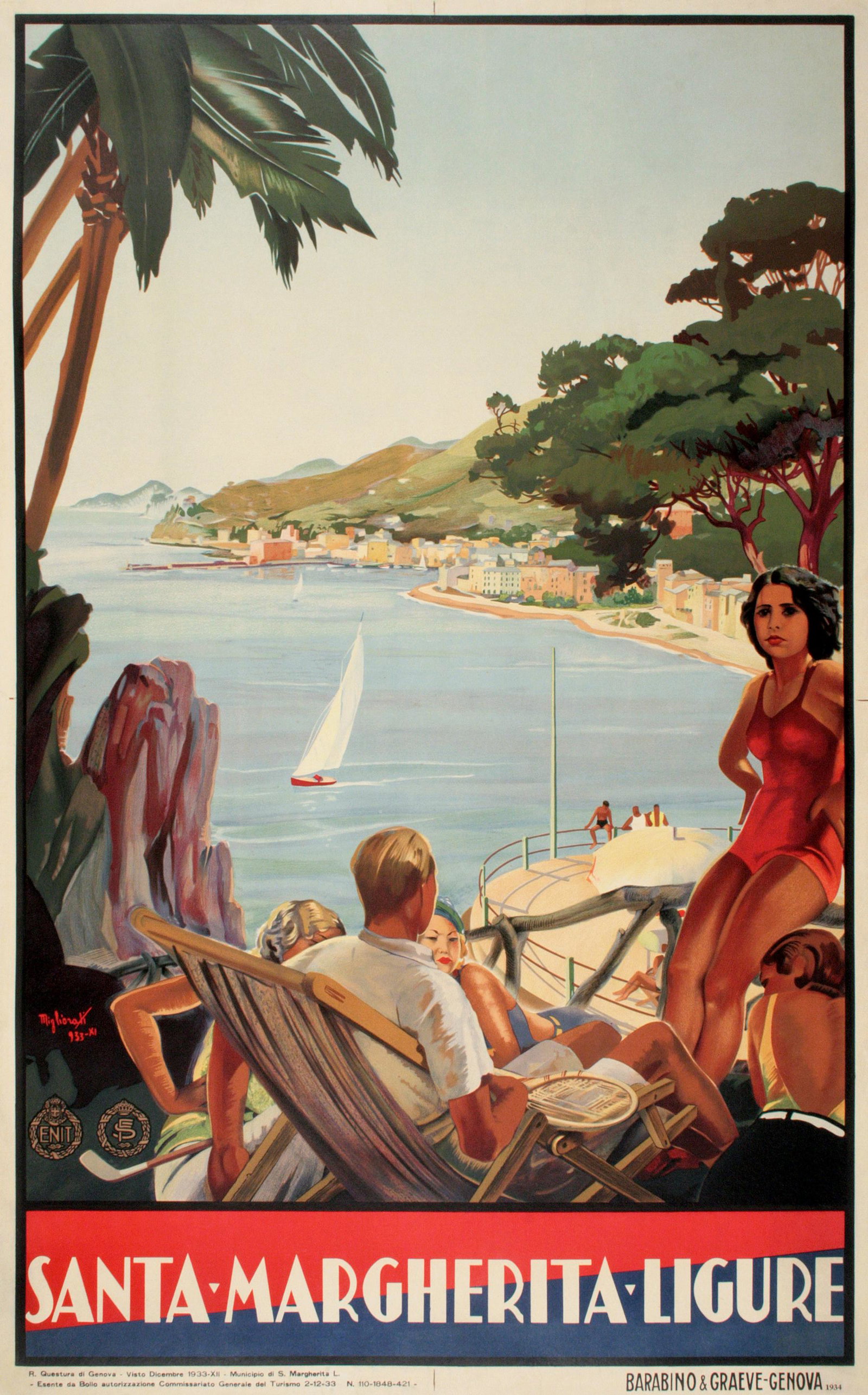 Original Santa Margherita Ligure Poster by Viero Migliorati 1933 (1 of 1)