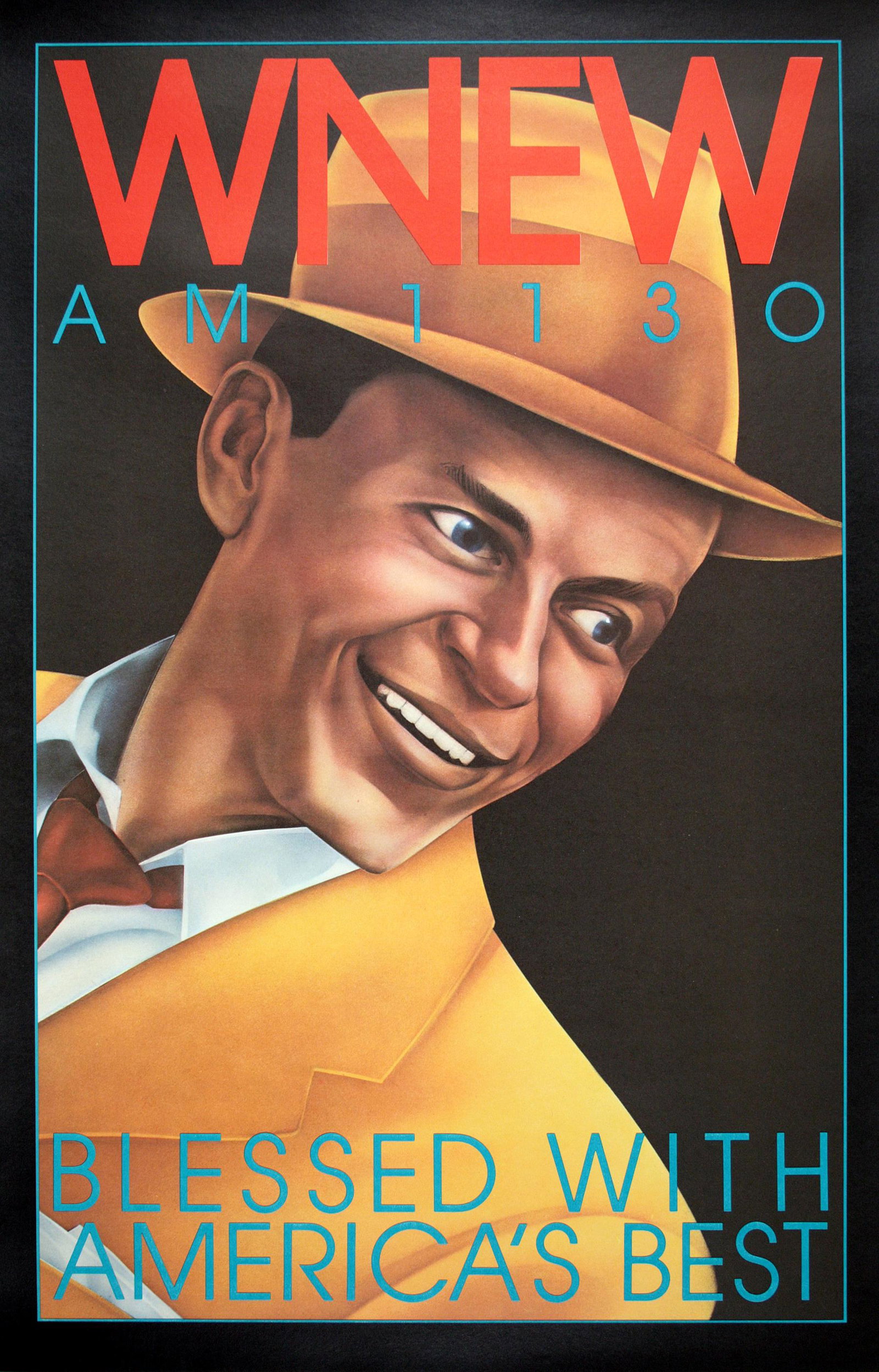 Original Frank Sinatra Jazz Original Vintage Poster for WNEW New York 1973 by Bob Lee Hickson (1 of 1)