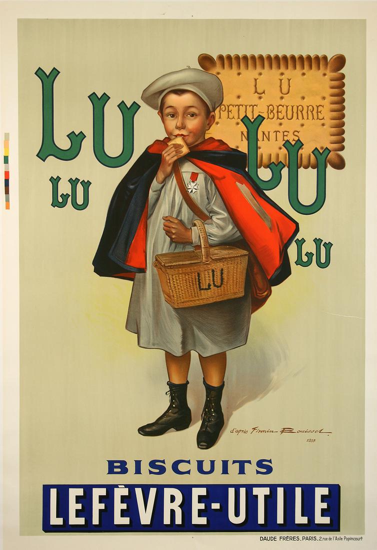 Lulu Biscuit Original Poster For Lefevre Utile By Firmin Bouissset
