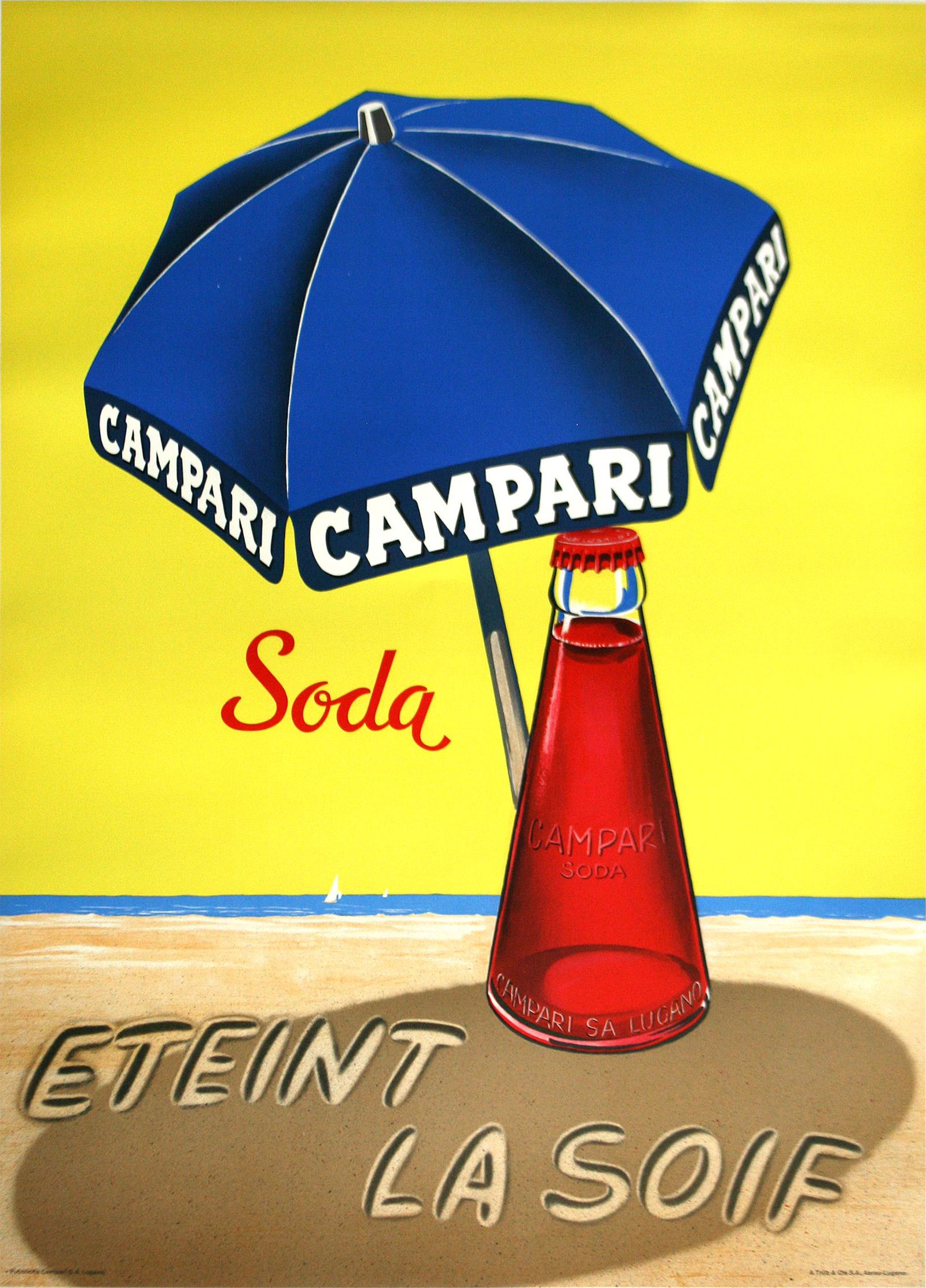 Original Vintage Campari Soda Poster Eteint la Soif by Traub 1963 (1 of 1)