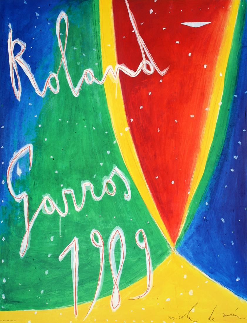 Original Vintage Poster by De Maria 1989 for the French Open Roland Garros (1 of 1)
