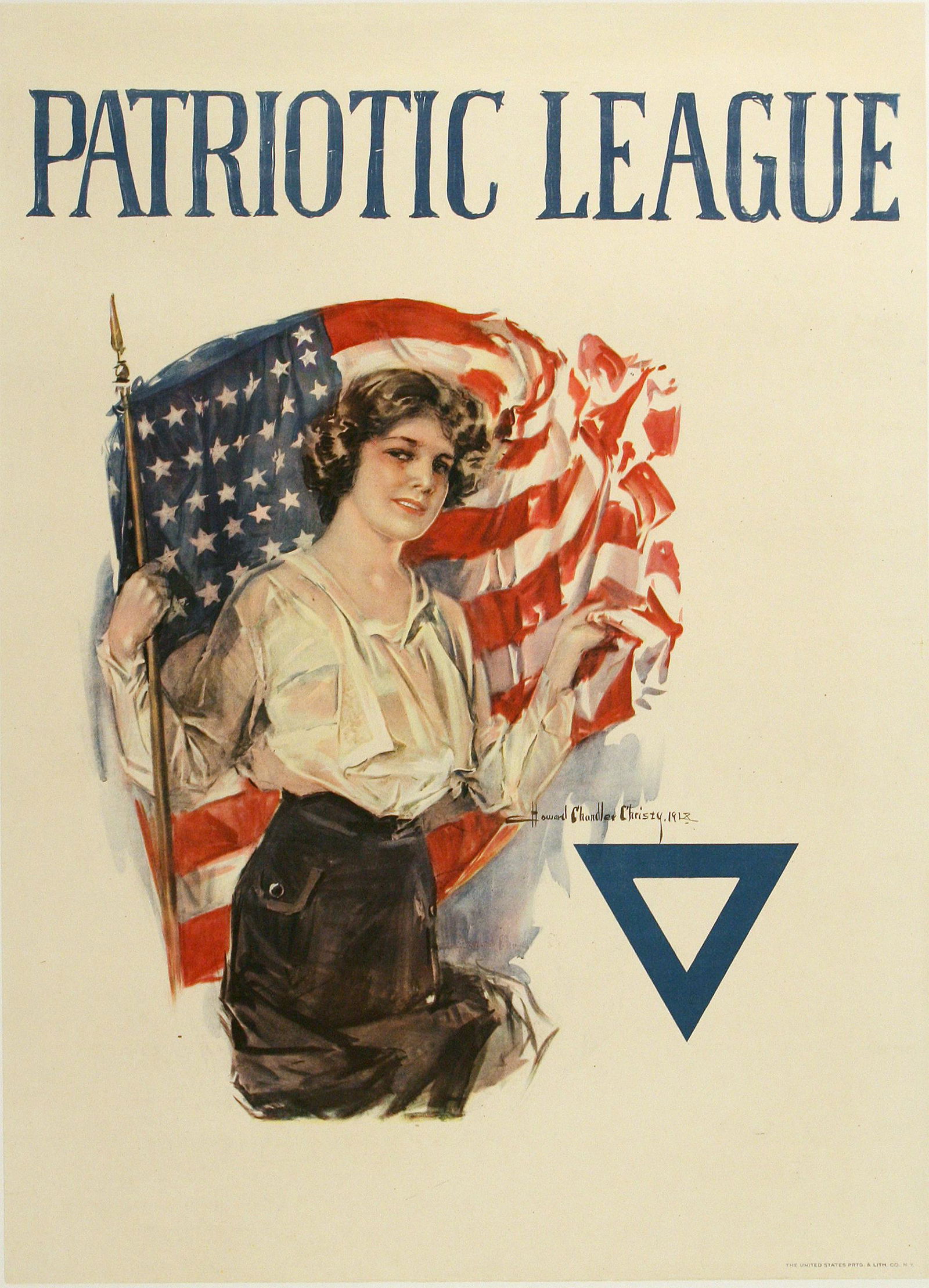 Original Vintage WWI Poster Patriotic League by Christy c1917 (1 of 1)