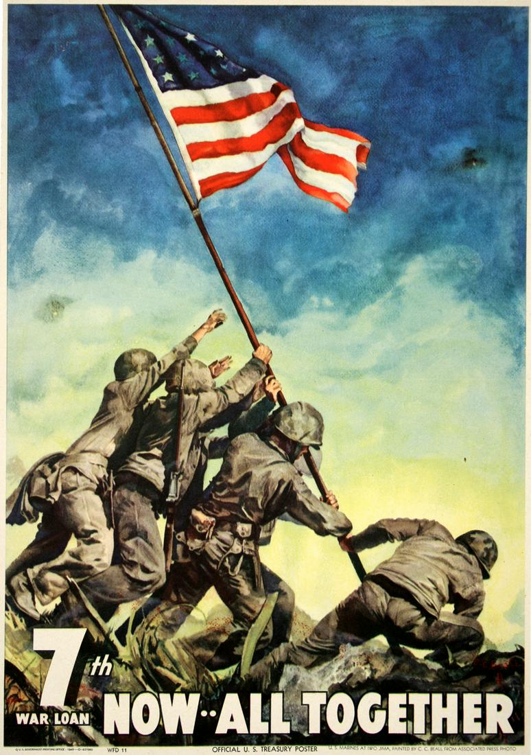 Now All Together Original Vintage Poster by C.C. Beall for WWII 7th War Loan Large (1 of 1)