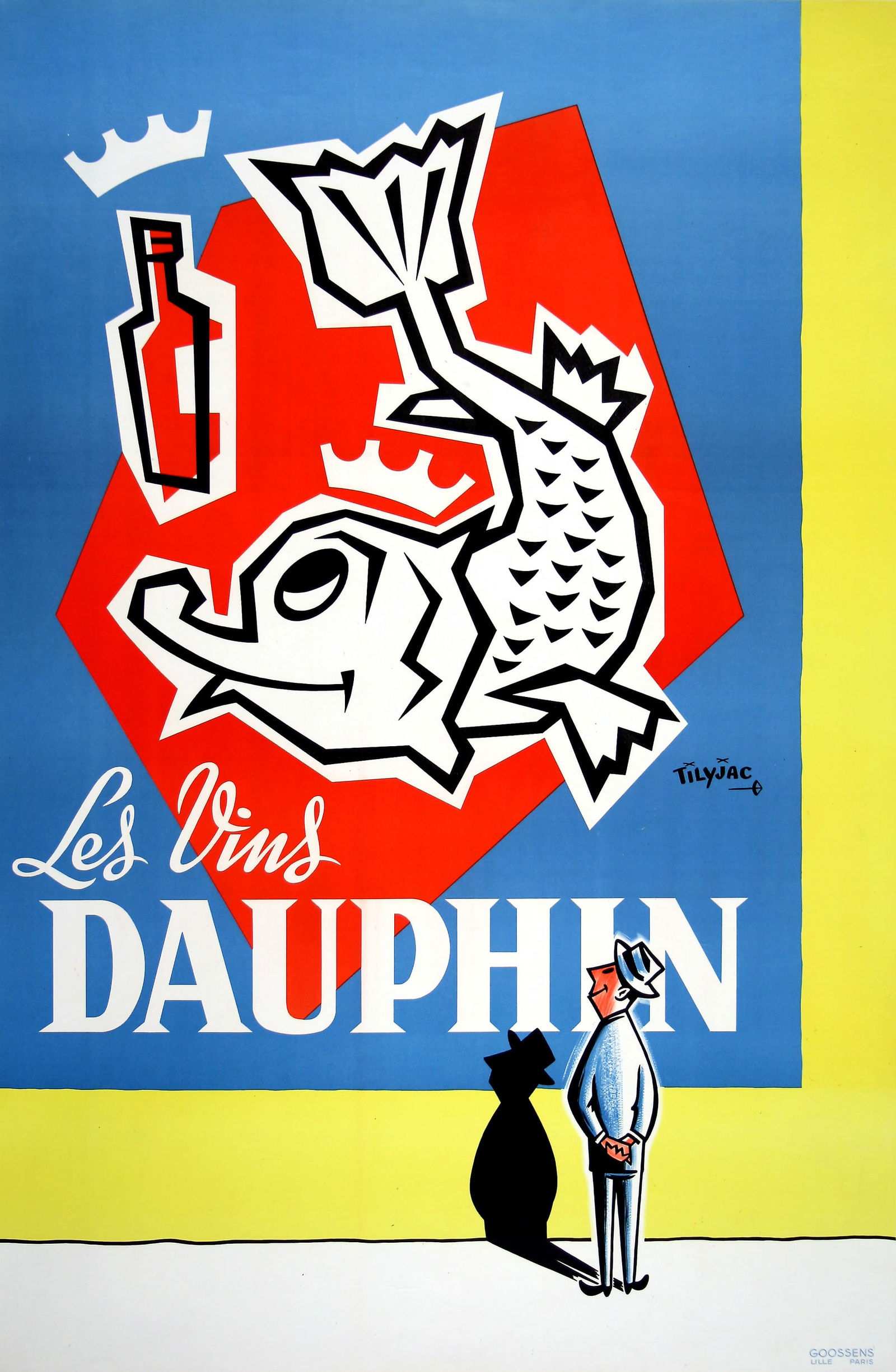 Les Vins Dauphin Original Poster by Tilyjac c1950 (1 of 1)