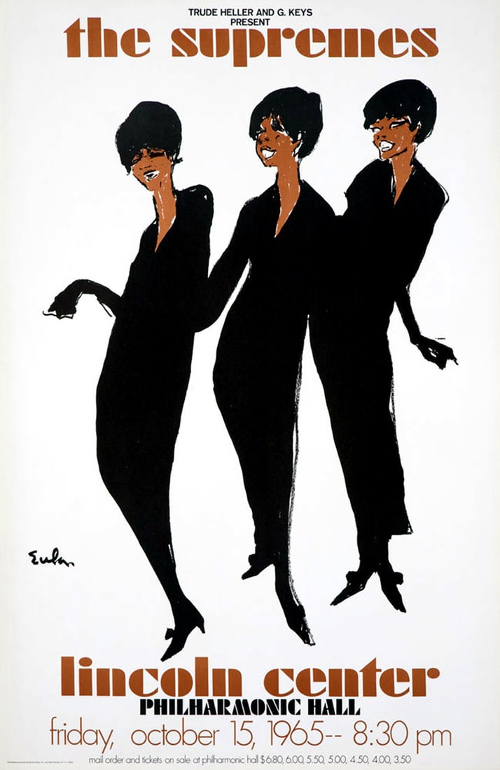 The Supremes at Lincoln Center Original Vintage Poster 1965 by Joe Eula (1 of 1)
