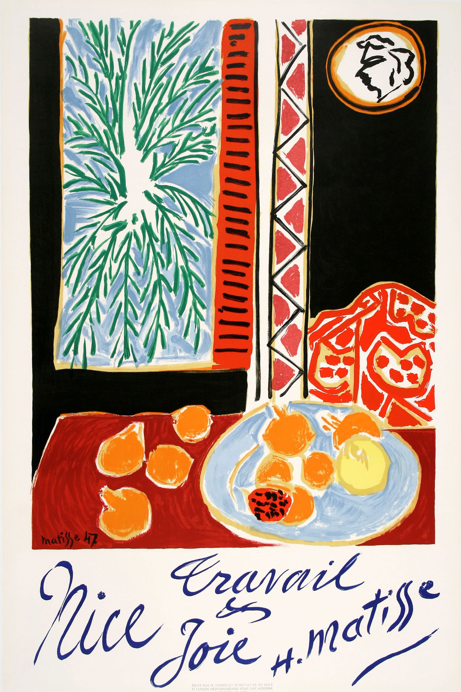 Original Henri Matisse Travel Vintage Poster for Nice France Created in 1947 Travail et Joie (1 of 1)
