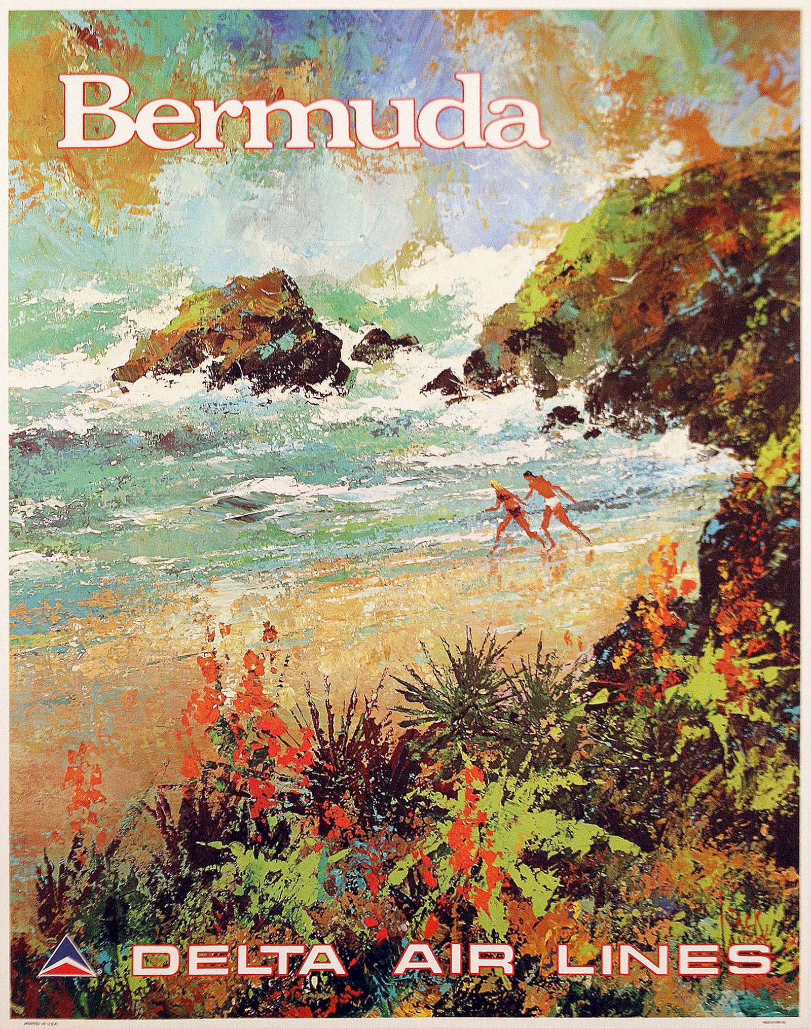Original 1970's Delta Air Lines Poster Bermuda by Jack Laycox (1 of 1)