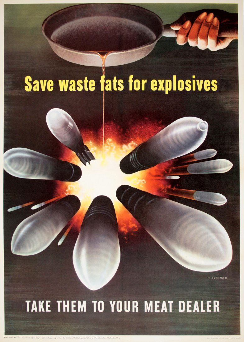 Original WWll Poster by Koerner - Save Waste Fats (1 of 1)