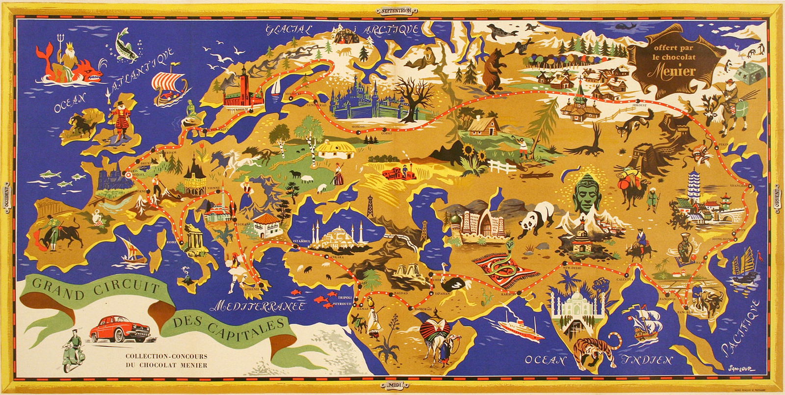 French Original Poster Chocolat Menier Grand Circuit des Capitales 1956 by Jannot (1 of 1)