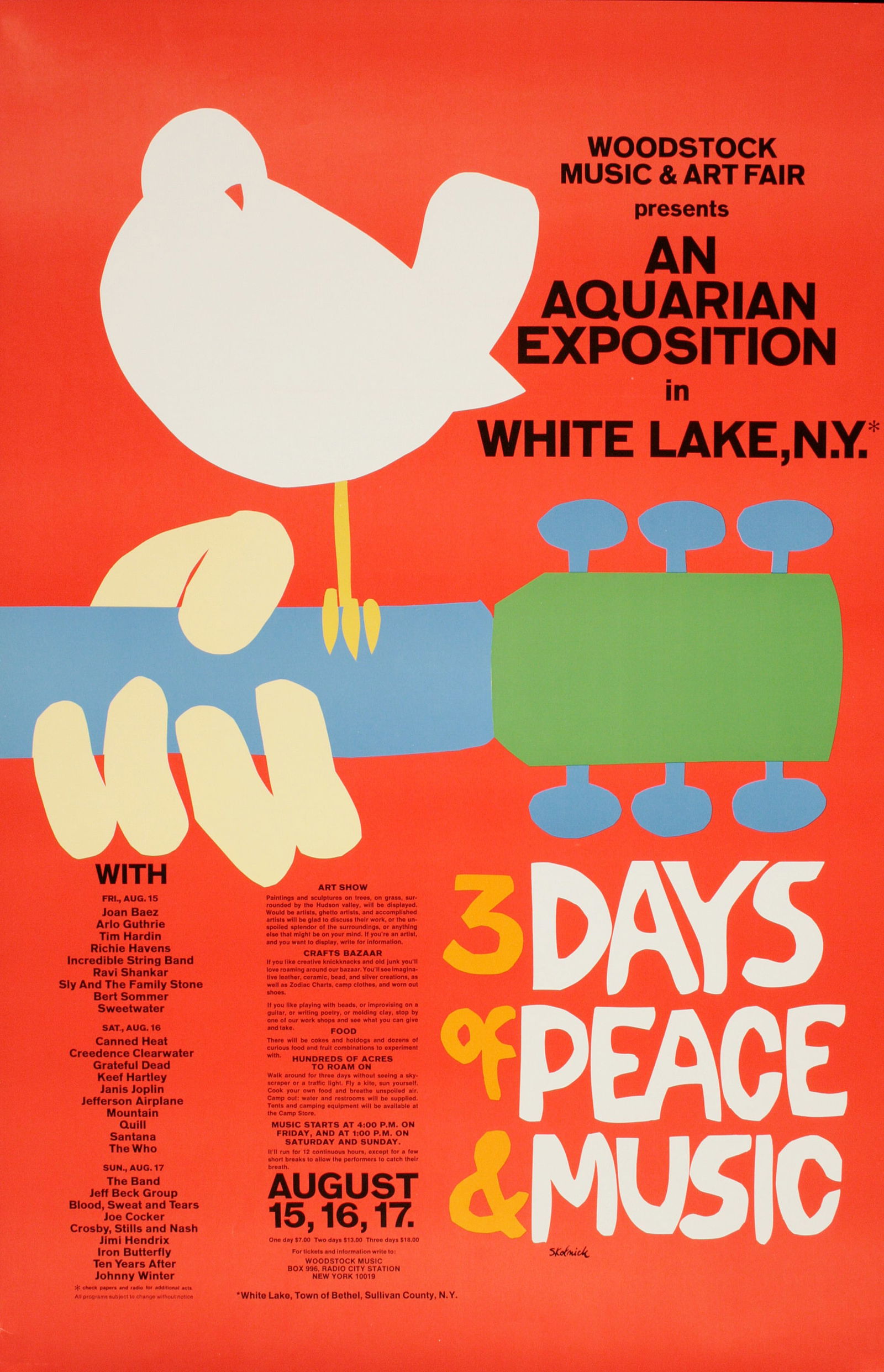 Original Vintage Woodstock 1969 Poster Large Size by Arnold Skolnick (1 of 2)
