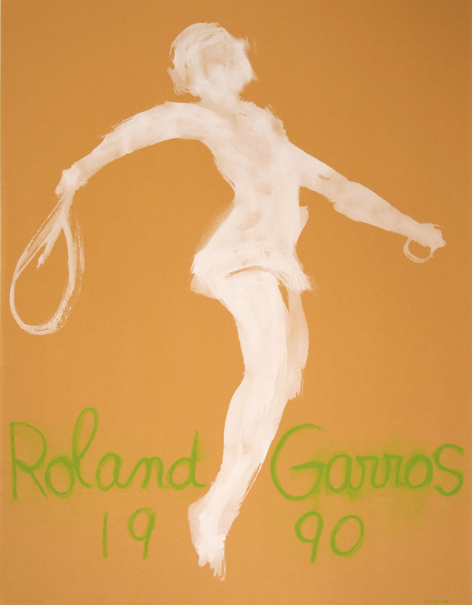 Original Vintage Poster for French Open 1990 by Garache at Roland Garros Stadium Paris (1 of 1)