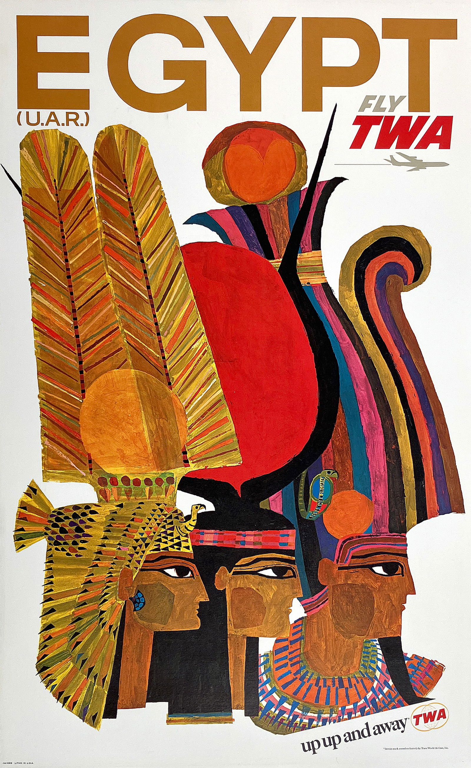 Original Vintage TWA Egypt UAR Poster by David Klein c1960 (1 of 1)
