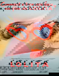 Lolita Movie Poster French Version by Roger Soubie 1962: This Lolita poster was created by Roger Soubie (1898 - 1984) for the 1962 movie based on the novel and screenplay by Vladimir Nabokov. The movie was directed by Stanley Kubrick and starred Sue Lyon as
