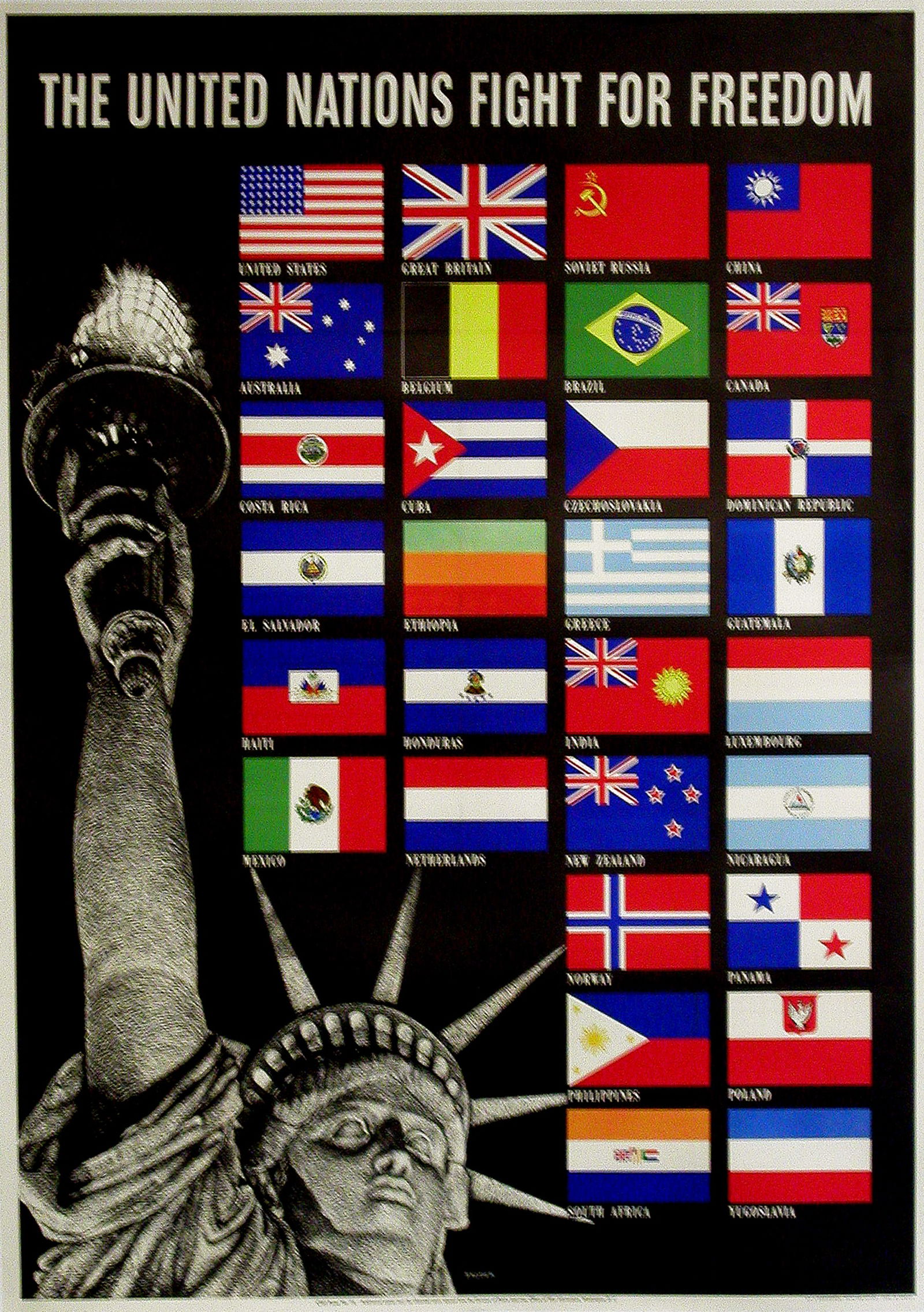 Original American WWll Poster - The United Nations Fight for Freedom by Broder 1942 (1 of 1)
